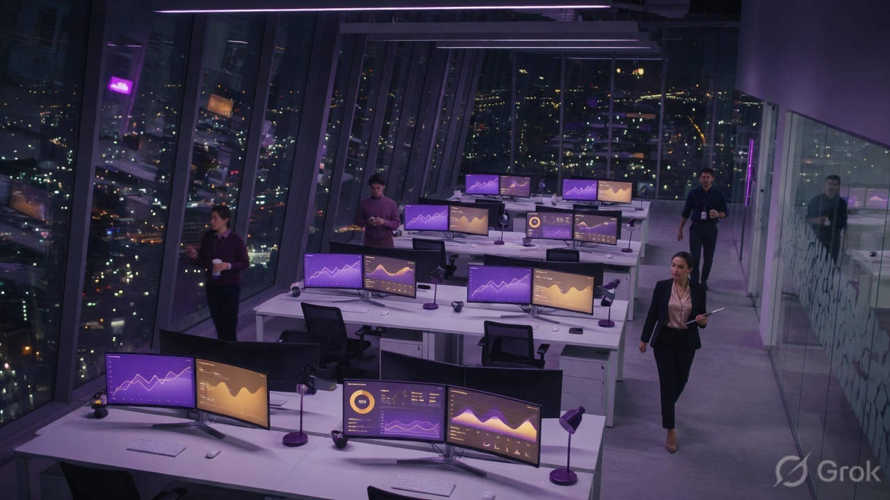 Subscription operations team working at monitors